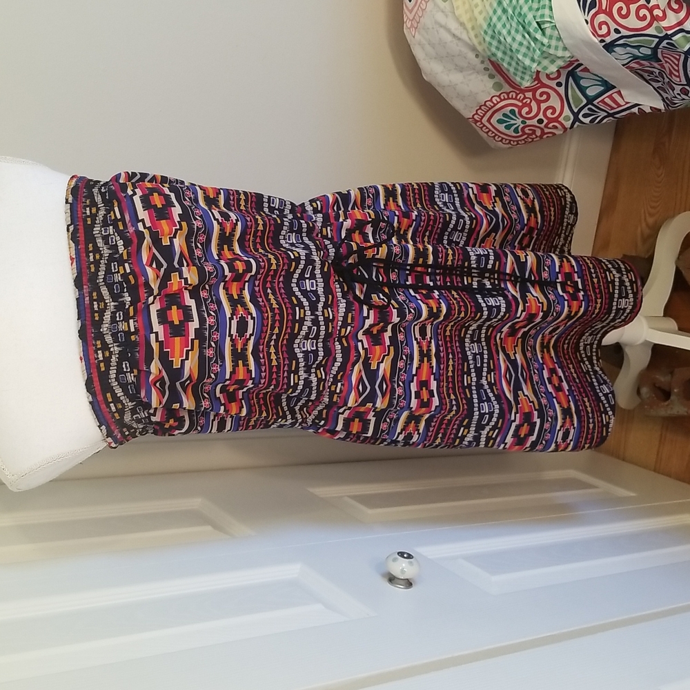🔴 xhilaration large aztec design off shoulder dress